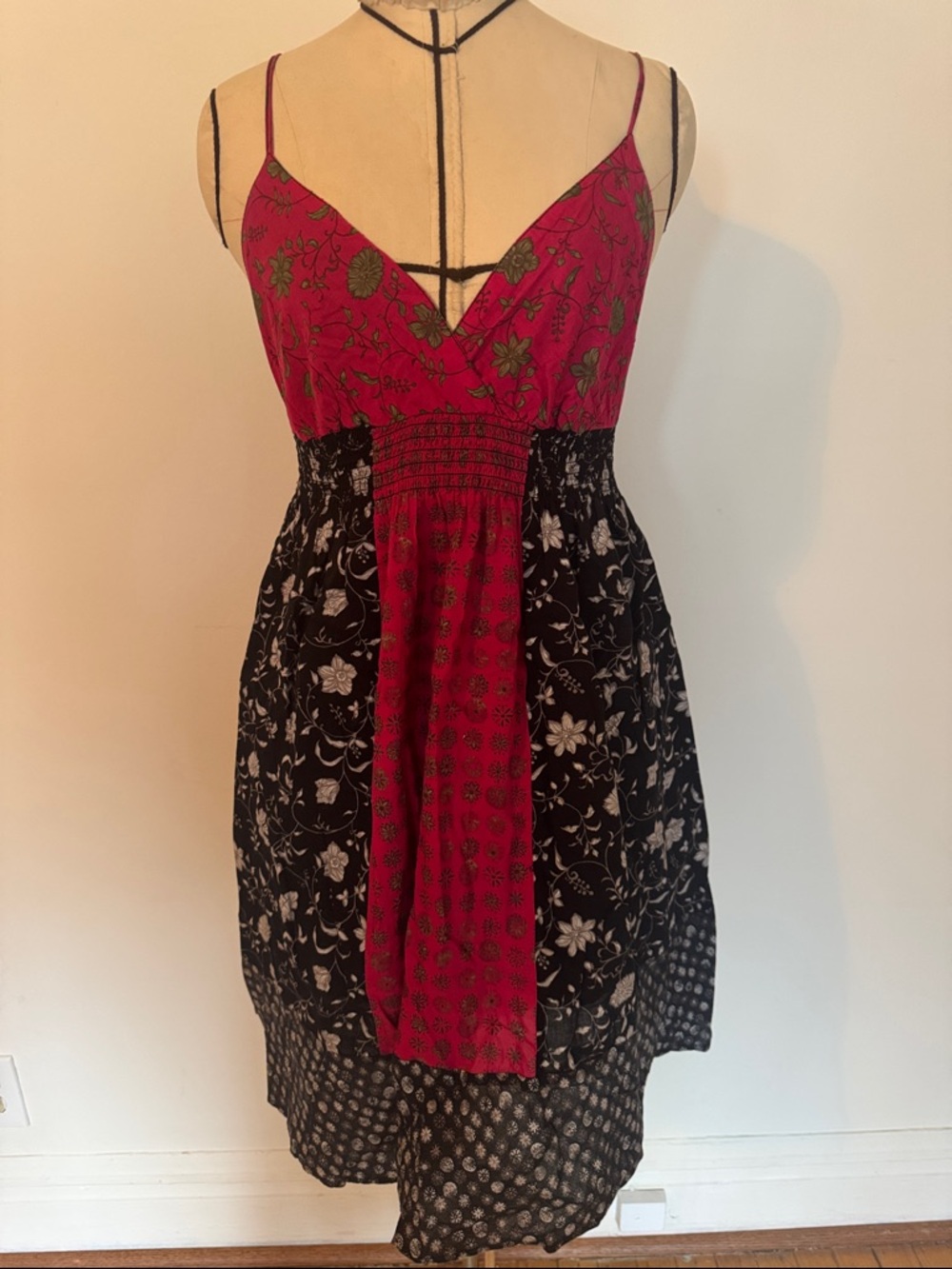 Xhilaration Red & Black Spaghetti-Strap Midi Dress